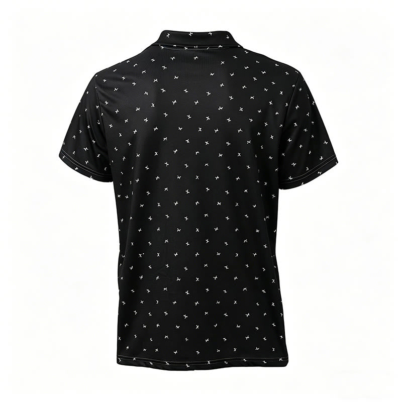 Herren-Polohemd mit Allover-Print, kurzärmelig, lässig - image 5