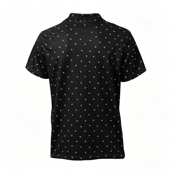 Herren-Polohemd mit Allover-Print, kurzärmelig, lässig - image 5