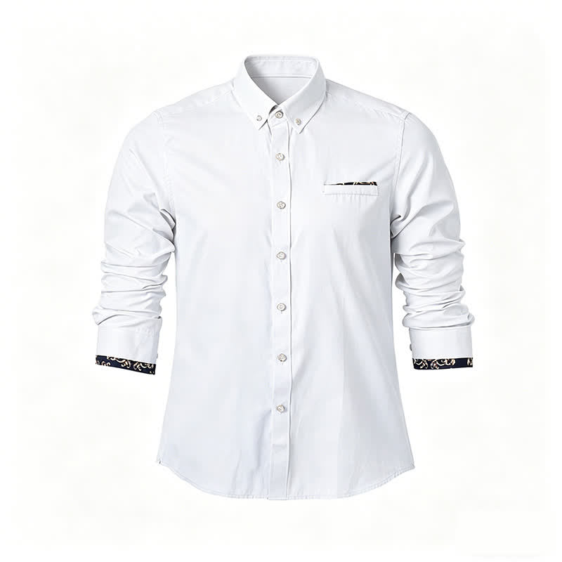 Herren-Businesshemd mit goldenem Barockakzent - Weiß - 5XL - image 4
