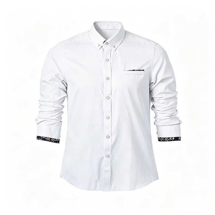 Herren-Businesshemd mit goldenem Barockakzent - Weiß - 5XL - image 4