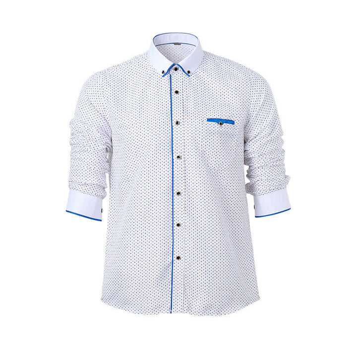 Herren-Businesshemd mit Polka-Dots und kontrastierendem Besatz - image 8