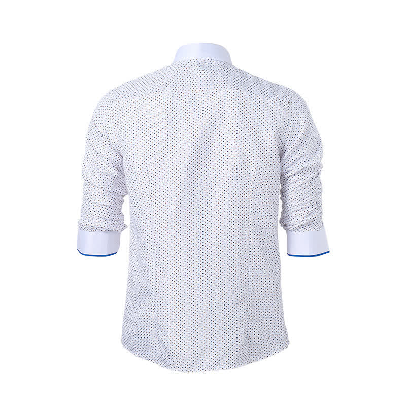 Herren-Businesshemd mit Polka-Dots und kontrastierendem Besatz - image 9