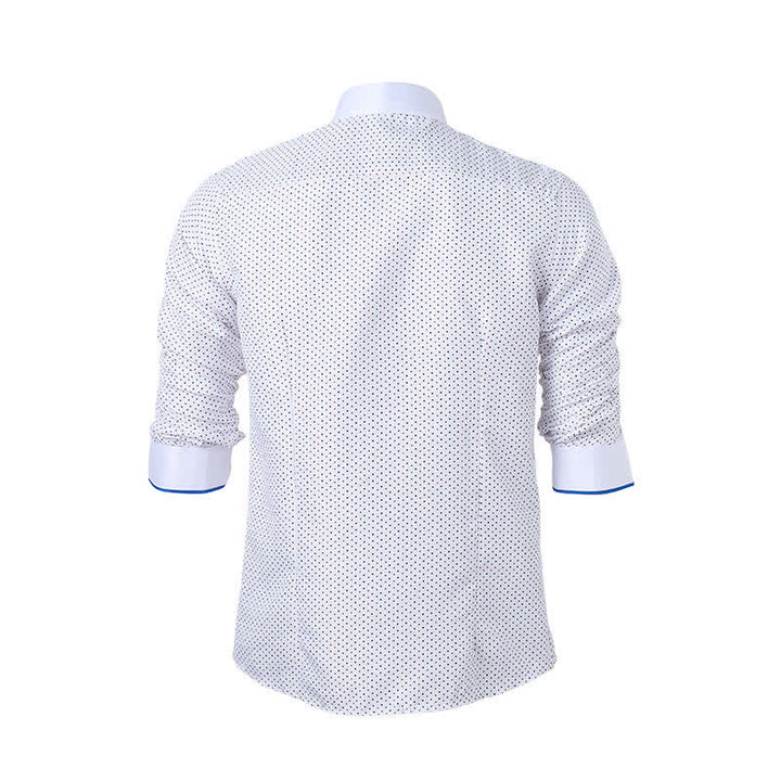 Herren-Businesshemd mit Polka-Dots und kontrastierendem Besatz - image 9