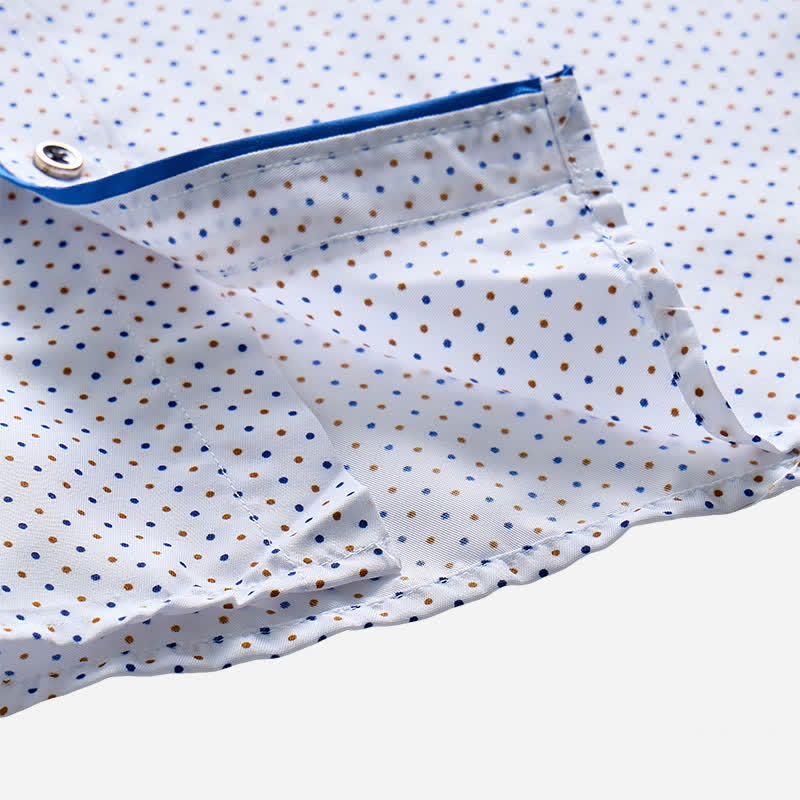 Herren-Businesshemd mit Polka-Dots und kontrastierendem Besatz - image 6