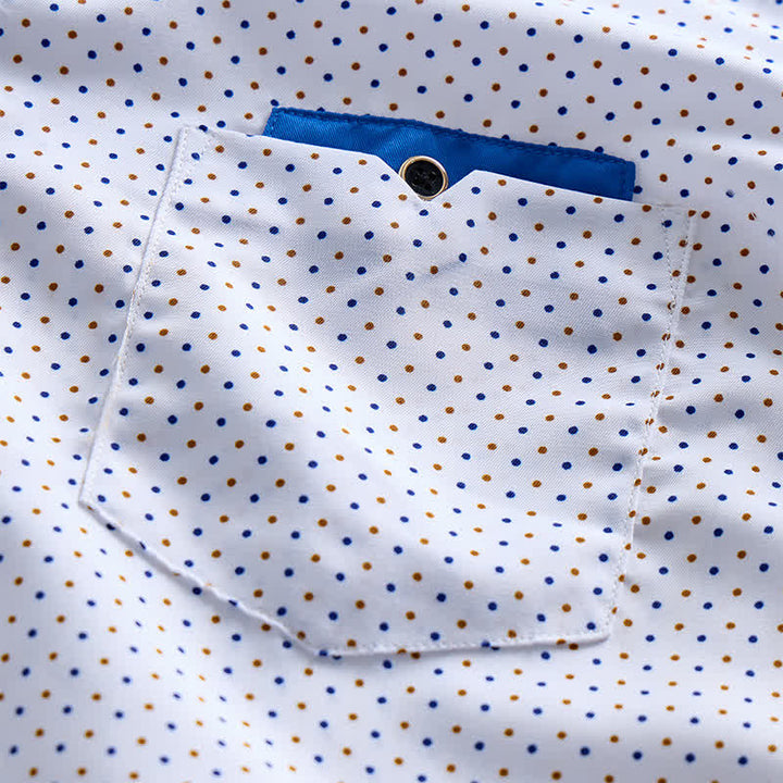 Herren-Businesshemd mit Polka-Dots und kontrastierendem Besatz - image 4