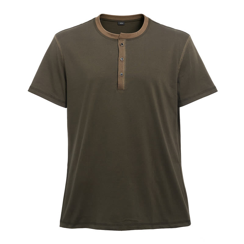 Herren-Poloshirt mit Rundhalsausschnitt und Kontrastnähten, Kurzarm - image 9