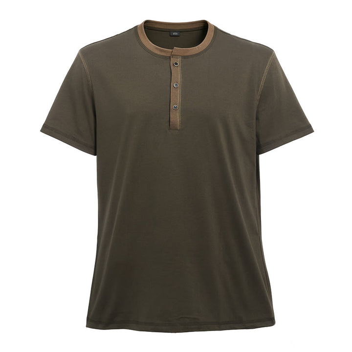 Herren-Poloshirt mit Rundhalsausschnitt und Kontrastnähten, Kurzarm - image 9