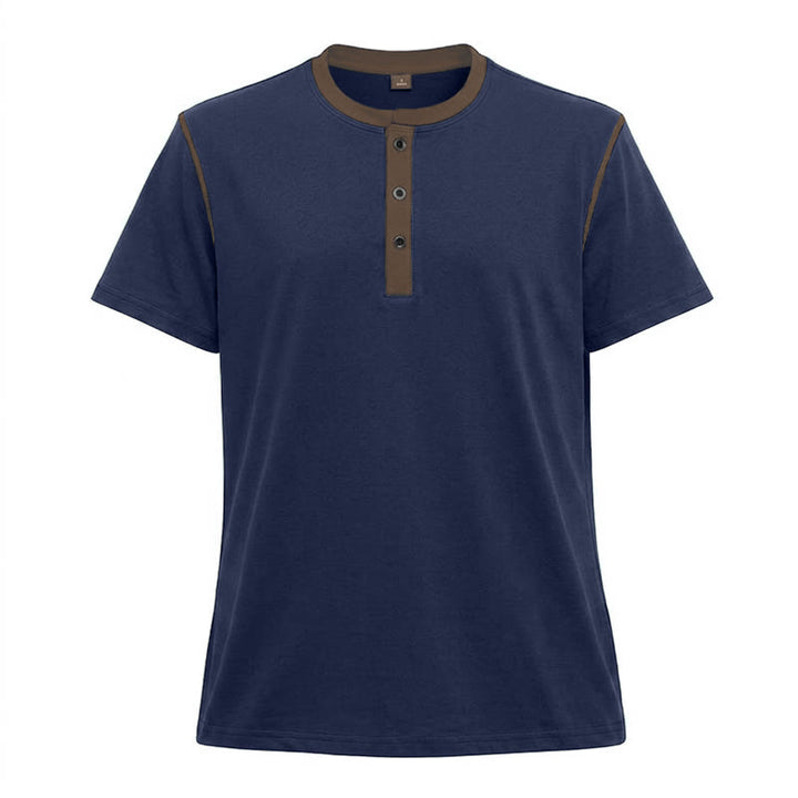Herren-Poloshirt mit Rundhalsausschnitt und Kontrastnähten, Kurzarm - Königsblau - 3XL - image 17