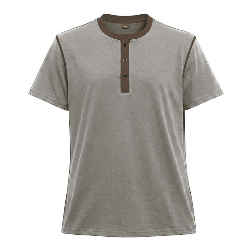 Herren-Poloshirt mit Rundhalsausschnitt und Kontrastnähten, Kurzarm - Hellaschgrau - 3XL - image 31