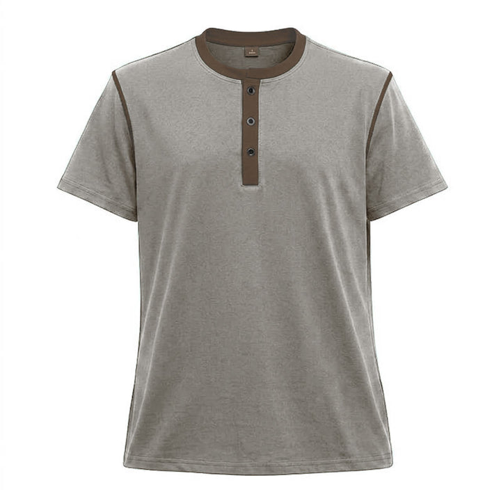 Herren-Poloshirt mit Rundhalsausschnitt und Kontrastnähten, Kurzarm - Hellaschgrau - 3XL - image 31