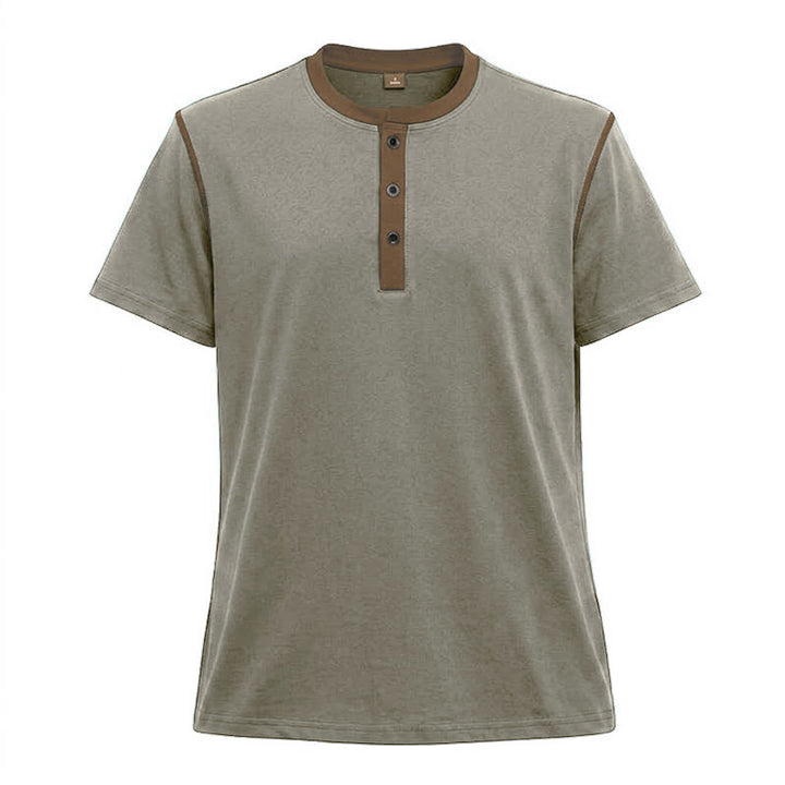 Herren-Poloshirt mit Rundhalsausschnitt und Kontrastnähten, Kurzarm - Grau - 3XL - image 13