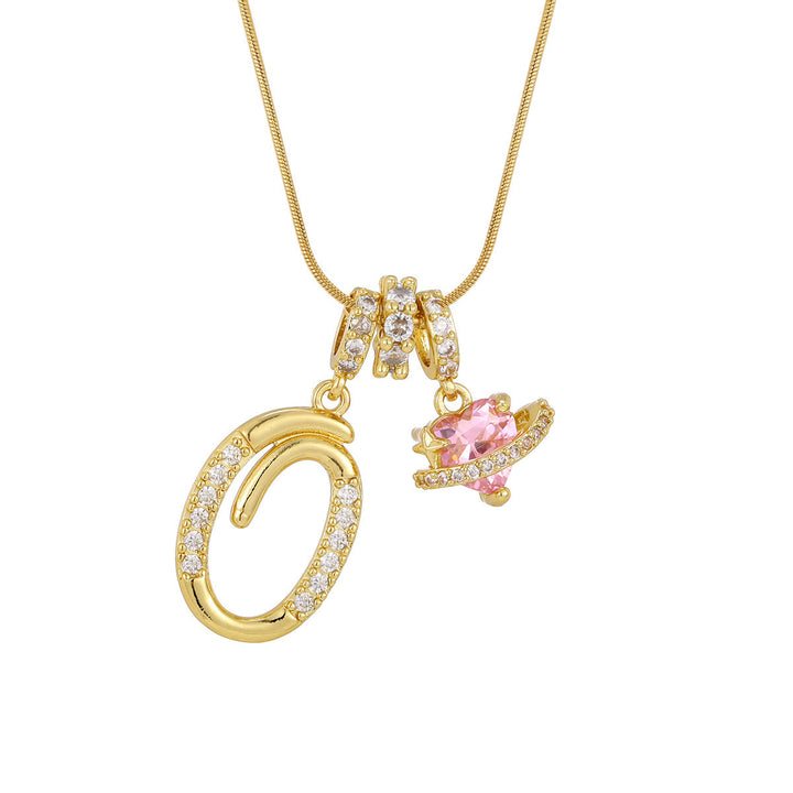 Trendige Halskette mit rosa Herzanhänger im Dopamin-Stil - O - Golden - image 16