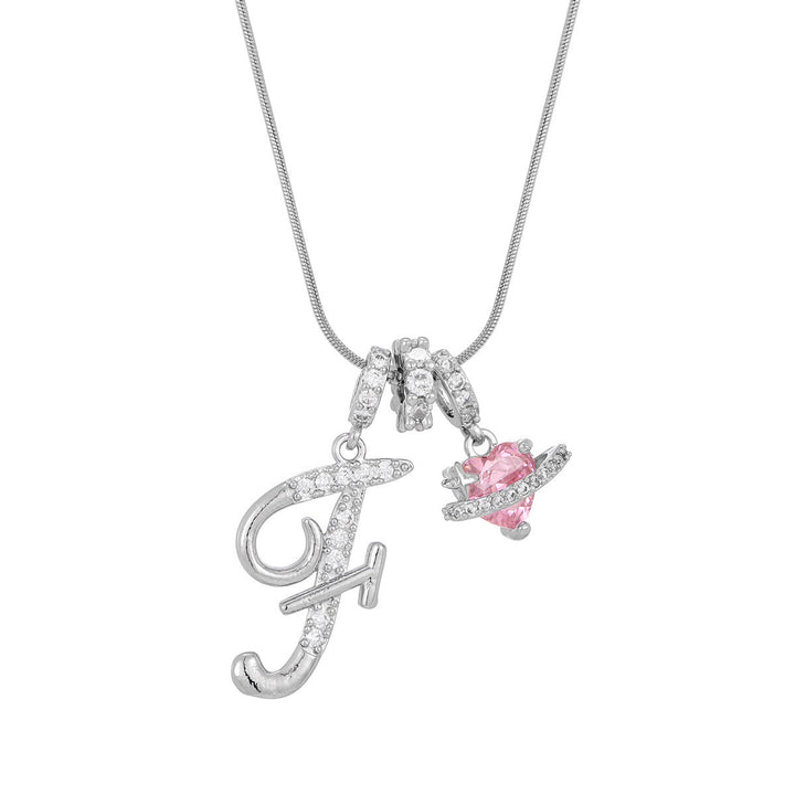 Trendige Halskette mit rosa Herzanhänger im Dopamin-Stil - F - Silber - image 34