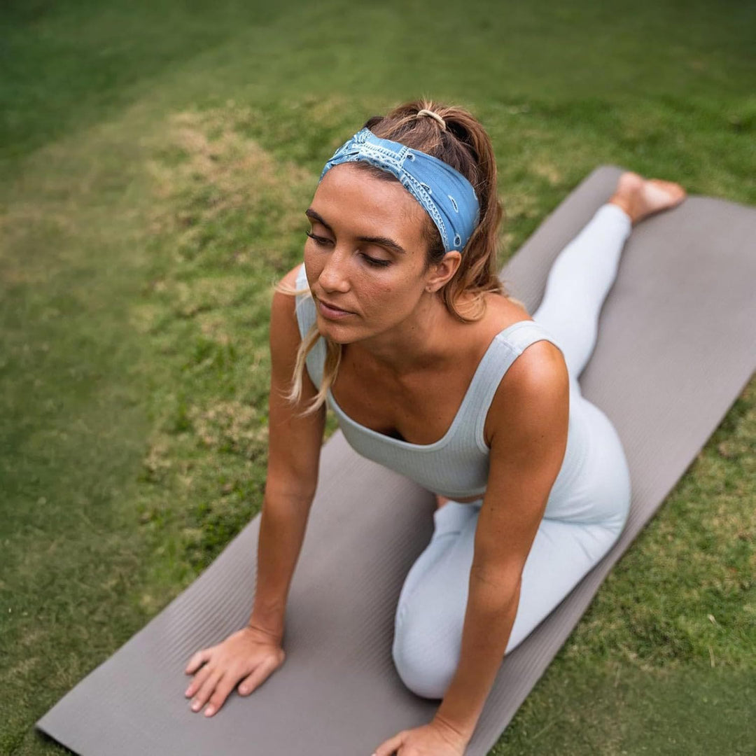 Breites, bedrucktes Stretch-Schweißband für Workout, Yoga und andere Sportarten - image 4