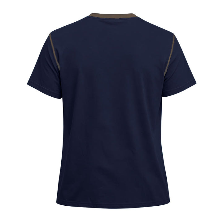 Herren-Poloshirt mit Rundhalsausschnitt und Kontrastnähten, Kurzarm - image 18