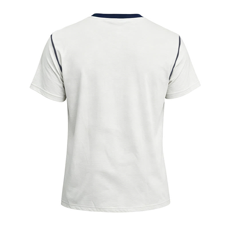 Herren-Poloshirt mit Rundhalsausschnitt und Kontrastnähten, Kurzarm - image 12