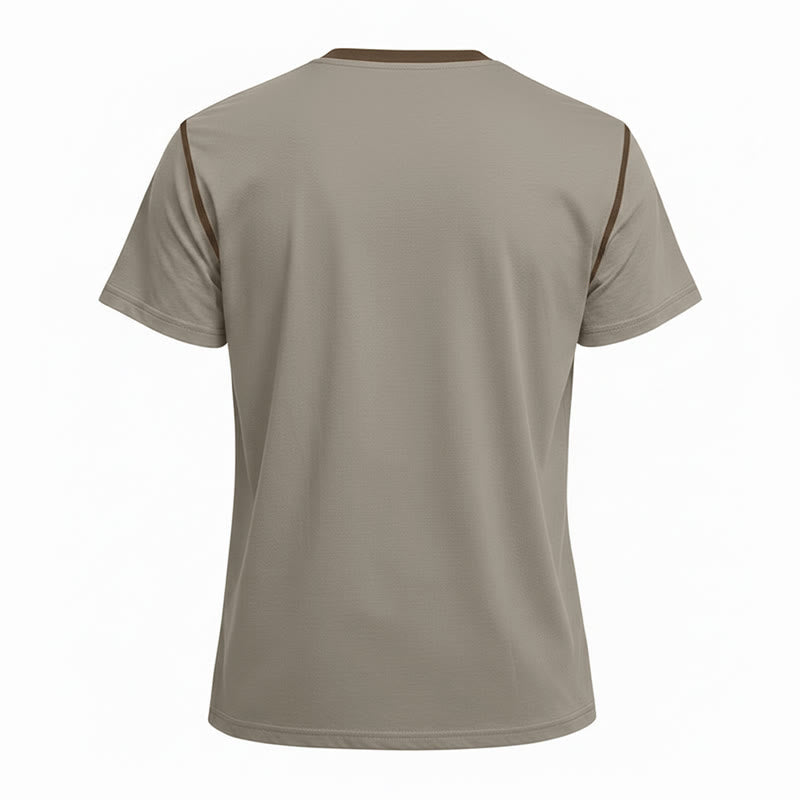 Herren-Poloshirt mit Rundhalsausschnitt und Kontrastnähten, Kurzarm - image 14