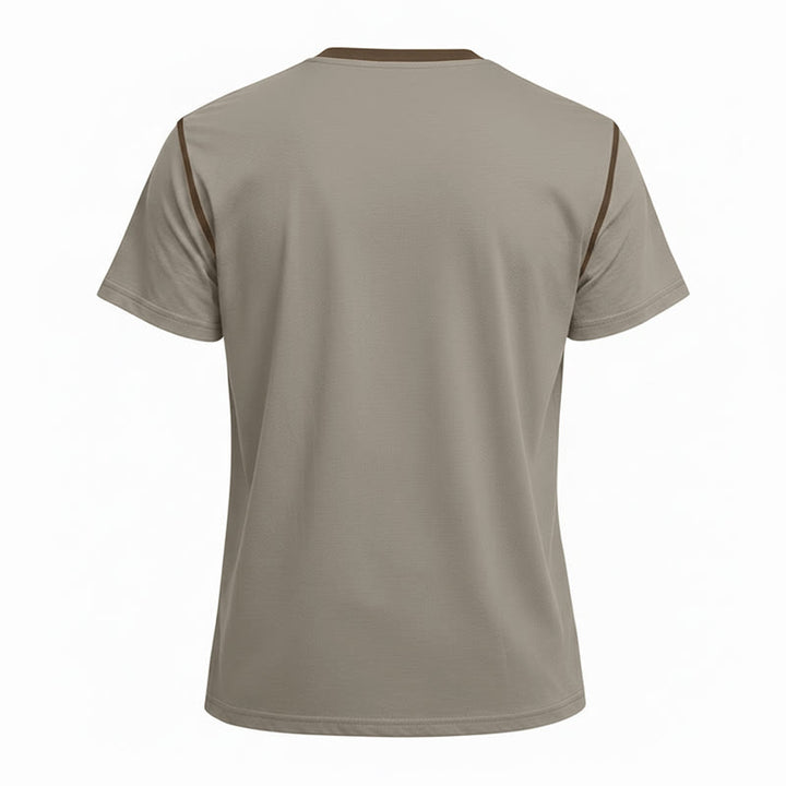 Herren-Poloshirt mit Rundhalsausschnitt und Kontrastnähten, Kurzarm - image 14