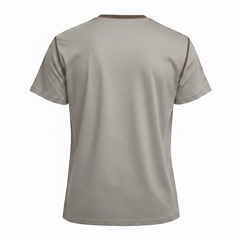 Herren-Poloshirt mit Rundhalsausschnitt und Kontrastnähten, Kurzarm - image 32