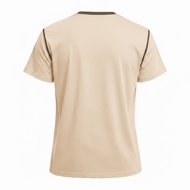 Herren-Poloshirt mit Rundhalsausschnitt und Kontrastnähten, Kurzarm - image 36