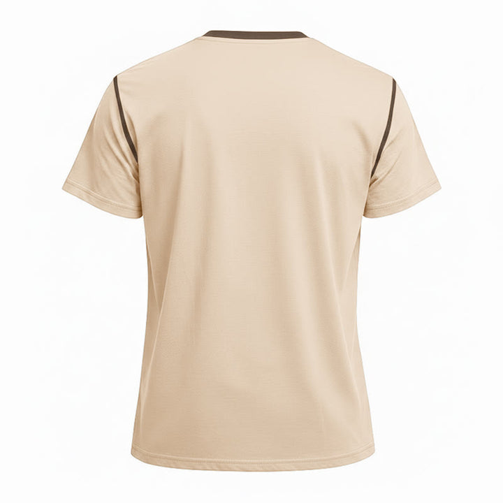 Herren-Poloshirt mit Rundhalsausschnitt und Kontrastnähten, Kurzarm - image 36