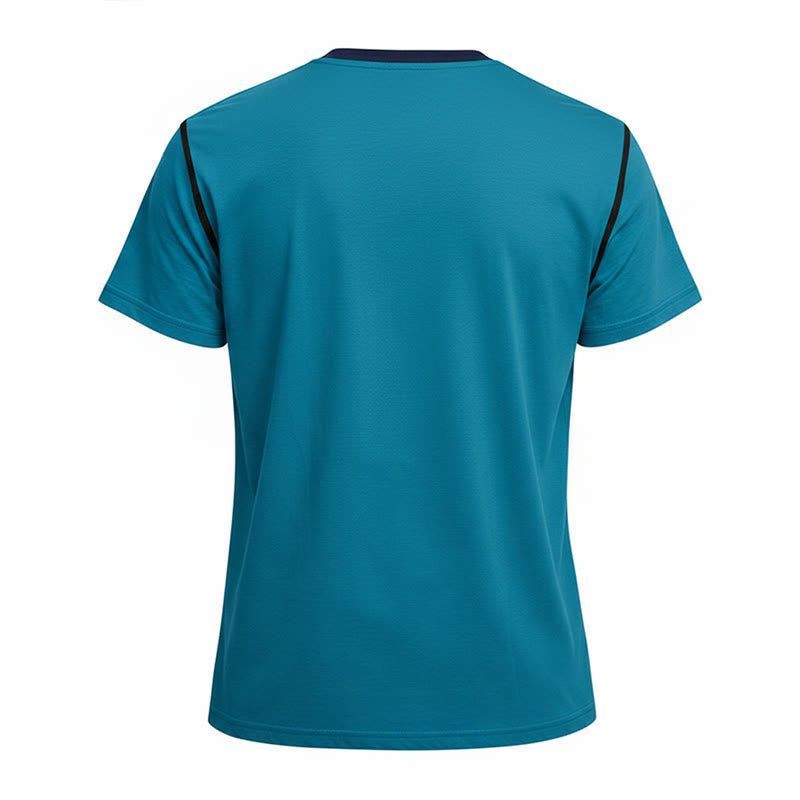 Herren-Poloshirt mit Rundhalsausschnitt und Kontrastnähten, Kurzarm - image 26