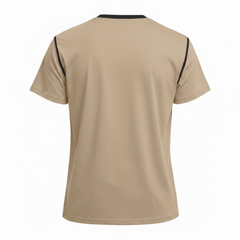 Herren-Poloshirt mit Rundhalsausschnitt und Kontrastnähten, Kurzarm - image 22