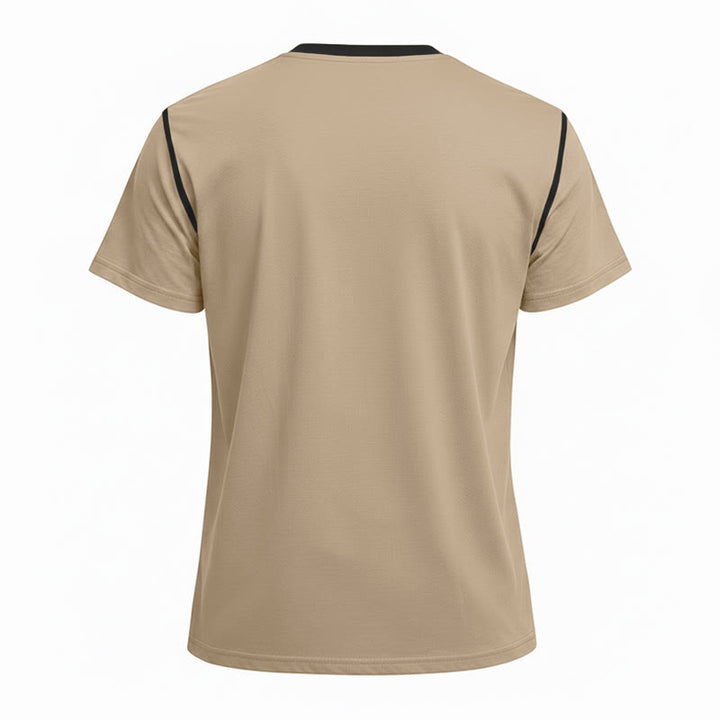 Herren-Poloshirt mit Rundhalsausschnitt und Kontrastnähten, Kurzarm - image 22