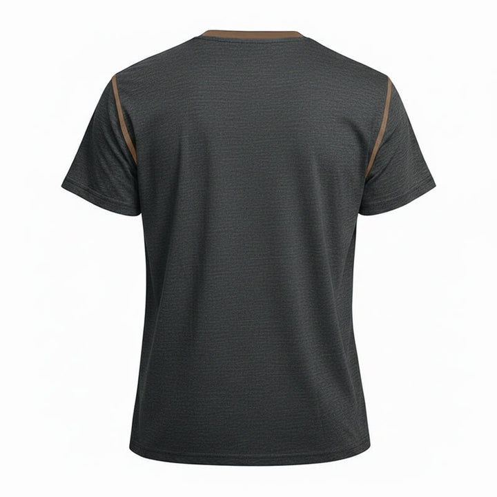 Herren-Poloshirt mit Rundhalsausschnitt und Kontrastnähten, Kurzarm - image 34