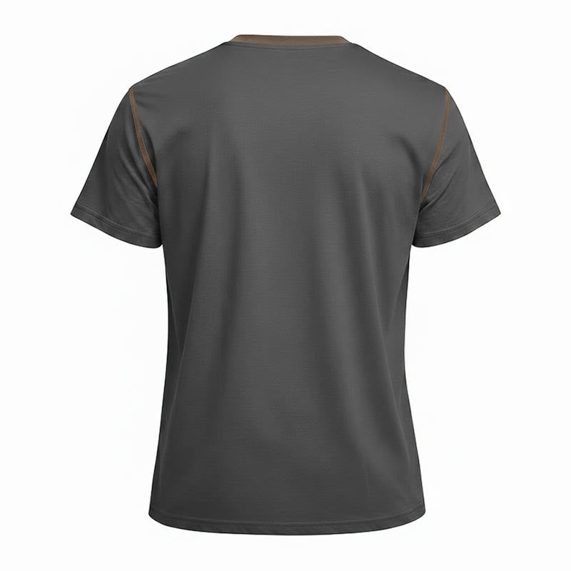 Herren-Poloshirt mit Rundhalsausschnitt und Kontrastnähten, Kurzarm - image 24