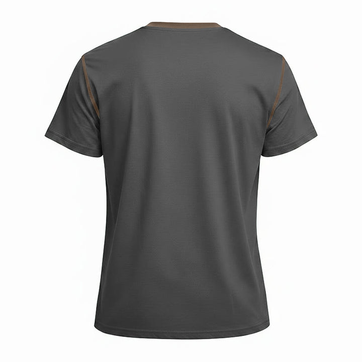 Herren-Poloshirt mit Rundhalsausschnitt und Kontrastnähten, Kurzarm - image 24