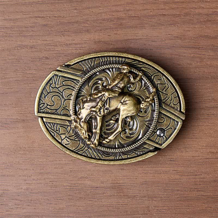 Western Rodeo Bronco Rider DIY Verstecktes Klappmesser Bronzeschnalle Ledergürtel - image 9