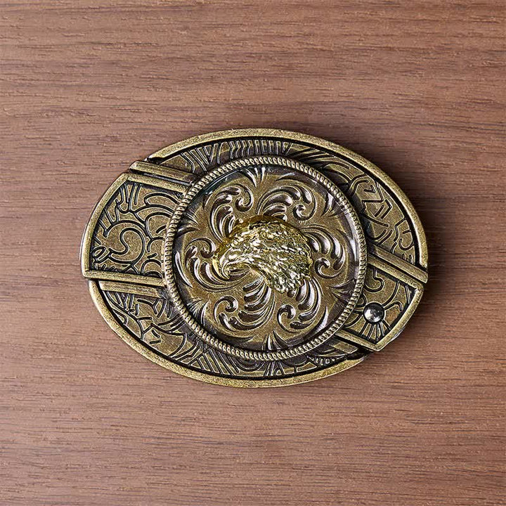 Gold Adlerkopf DIY Verstecktes Klappmesser Antikbronze Schnalle Ledergürtel - image 9