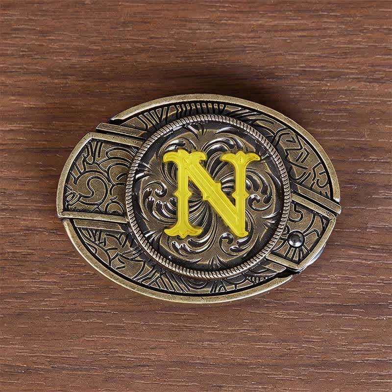 Antikbronze-Ledergürtel mit Initialen-DIY-Versteckmesserschnalle - N - Ohne Gürtel - image 22