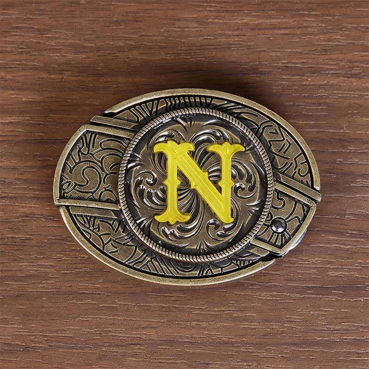 Antikbronze-Ledergürtel mit Initialen-DIY-Versteckmesserschnalle - N - Ohne Gürtel - image 22