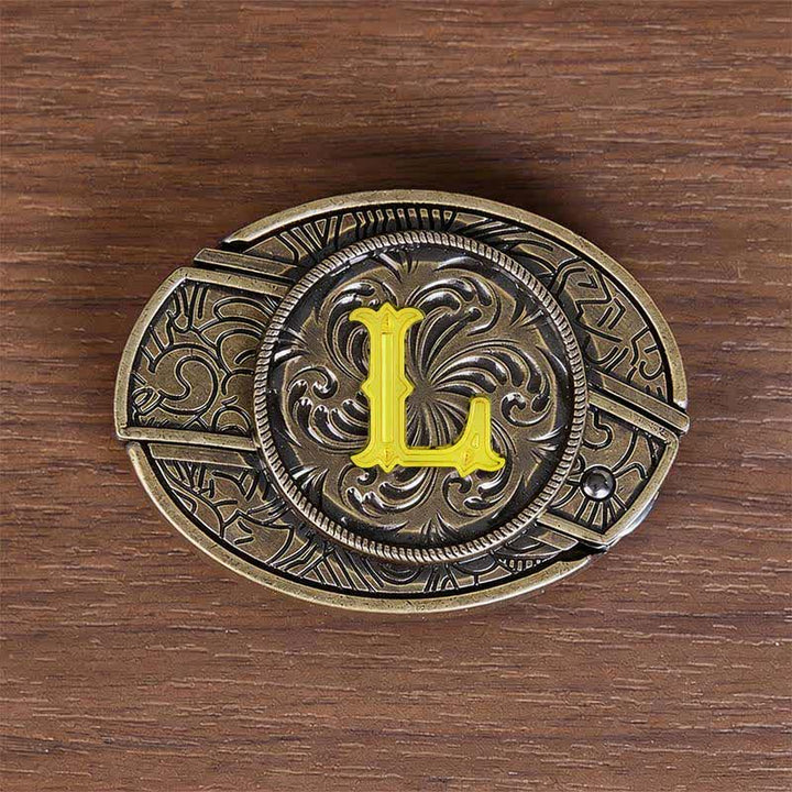 Antikbronze-Ledergürtel mit Initialen-DIY-Versteckmesserschnalle - L - Ohne Gürtel - image 20