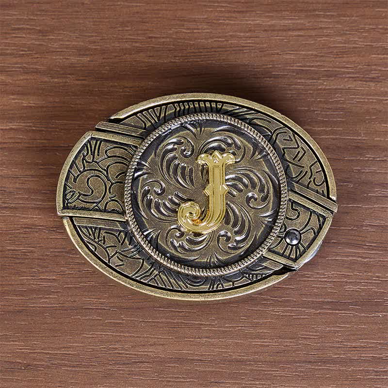 Antikbronze-Ledergürtel mit Initialen-DIY-Versteckmesserschnalle - image 5