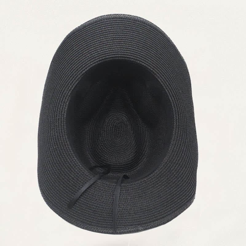 Cowboyhut aus Stroh im Used-Look mit verwaschenem Stil und rustikalem Banddetail - image 3