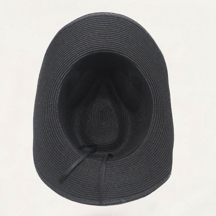 Cowboyhut aus Stroh im Used-Look mit verwaschenem Stil und rustikalem Banddetail - image 3