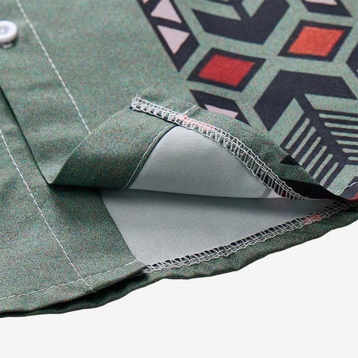 Herren-Westernhemd im Vintage-Stil mit Navajo-inspiriertem Print und zweifarbiger Gestaltung - image 6
