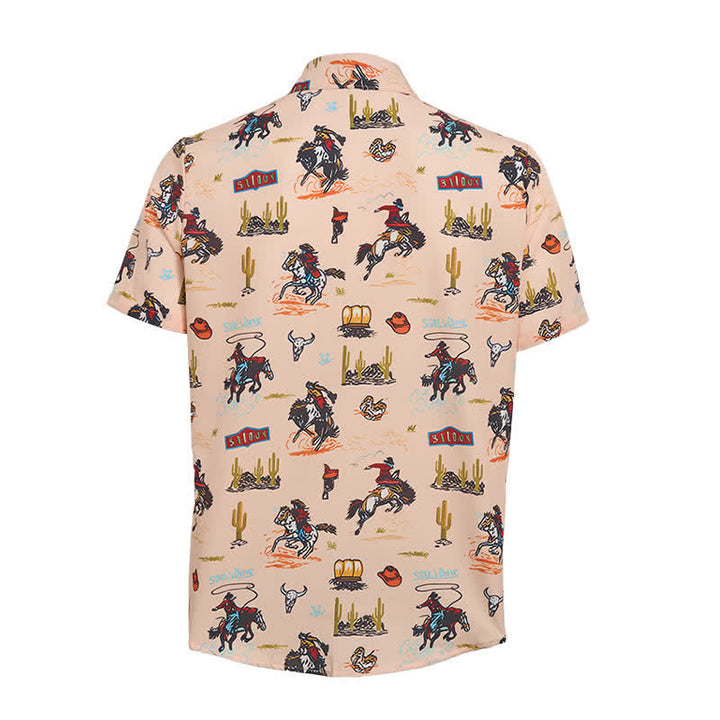 Vielseitiges Herrenhemd mit Wüsten- und Wildwest-Allover-Print - image 9