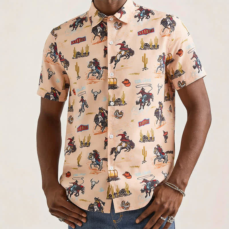Vielseitiges Herrenhemd mit Wüsten- und Wildwest-Allover-Print - image 1