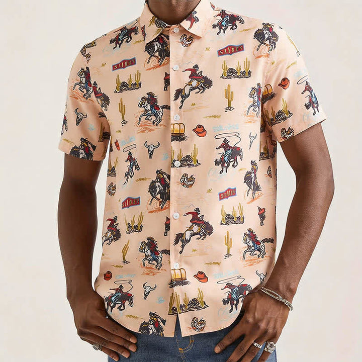 Vielseitiges Herrenhemd mit Wüsten- und Wildwest-Allover-Print - image 1
