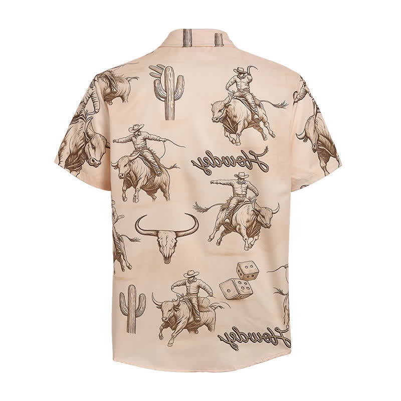 Modernes Herren-Retro-Shirt mit Rodeo-Bullenreiter-Print - image 11