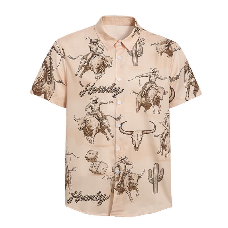 Modernes Herren-Retro-Shirt mit Rodeo-Bullenreiter-Print - image 10