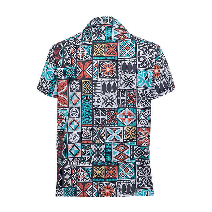 Herrenhemd mit auffälligem Patchwork-Aztekenmuster im Insel-Stammesstil - image 10