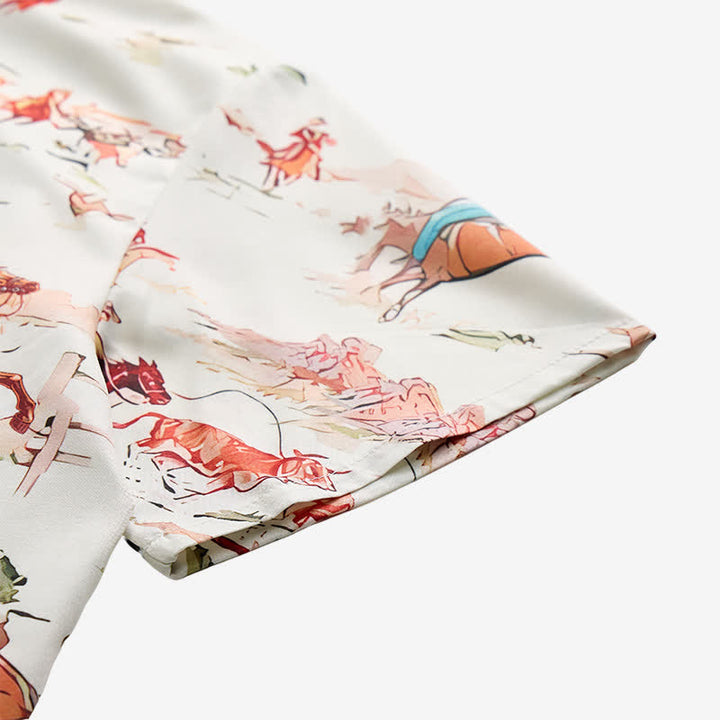 Westernhemd im Retro-Stil mit Cowboy-Lasso- und Pferdeprint für Herren - image 7