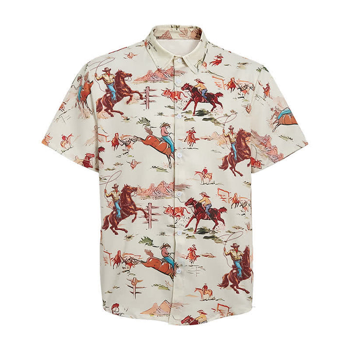 Westernhemd im Retro-Stil mit Cowboy-Lasso- und Pferdeprint für Herren - image 9