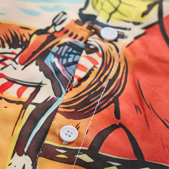 Westernhemd im Retro-Comic-Stil mit Cowboy- und Pferdeprint für Herren - image 5
