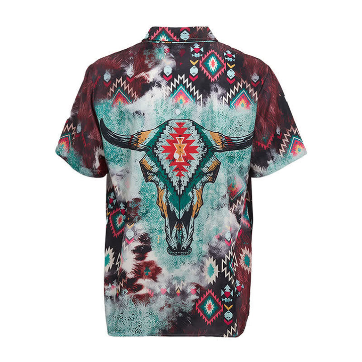 Westernhemd für Herren mit Longhorn-Schädel-Tribal-Print - image 10
